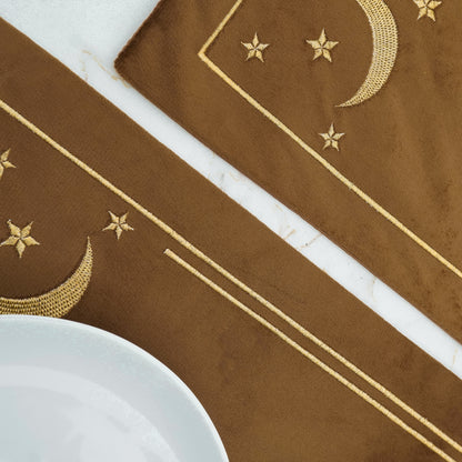 Misk Brown Velvet Table Set