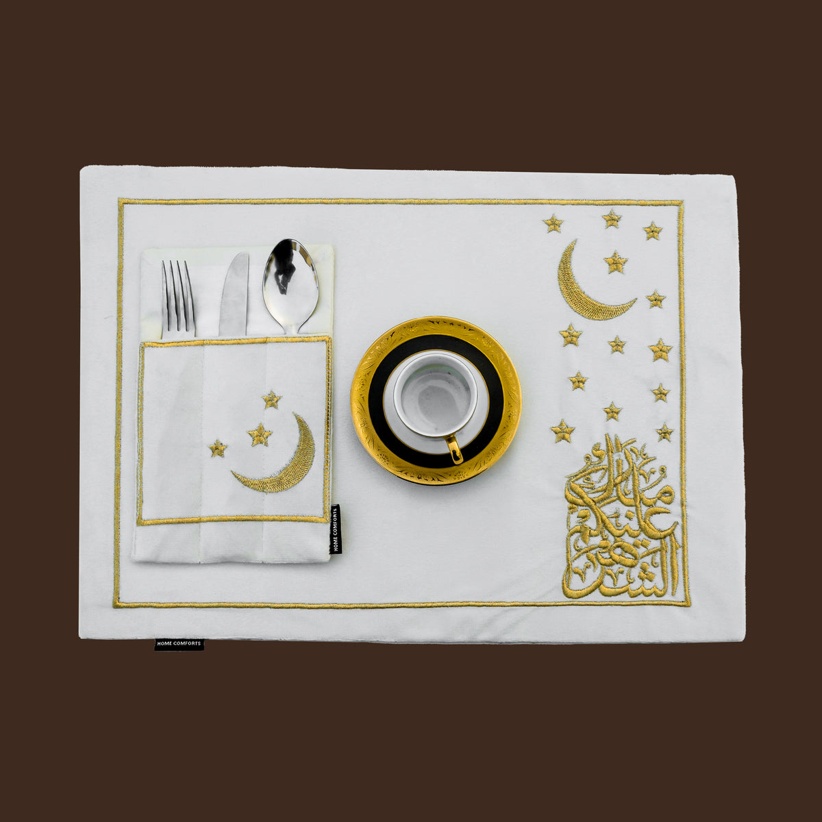 Safa White Velvet Table Set