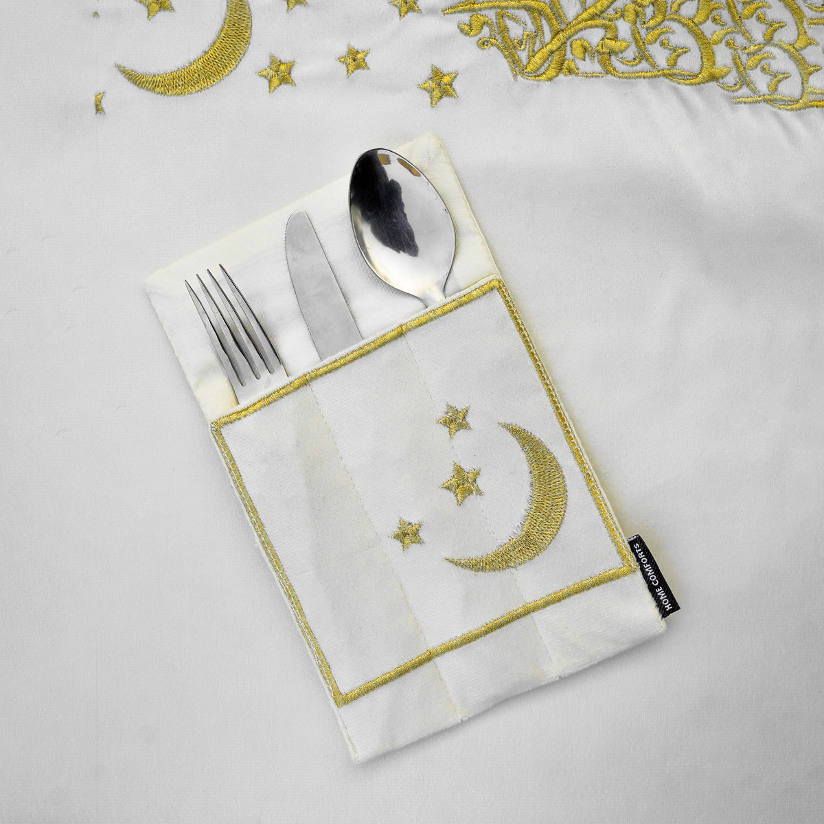 Safa White Velvet Table Set