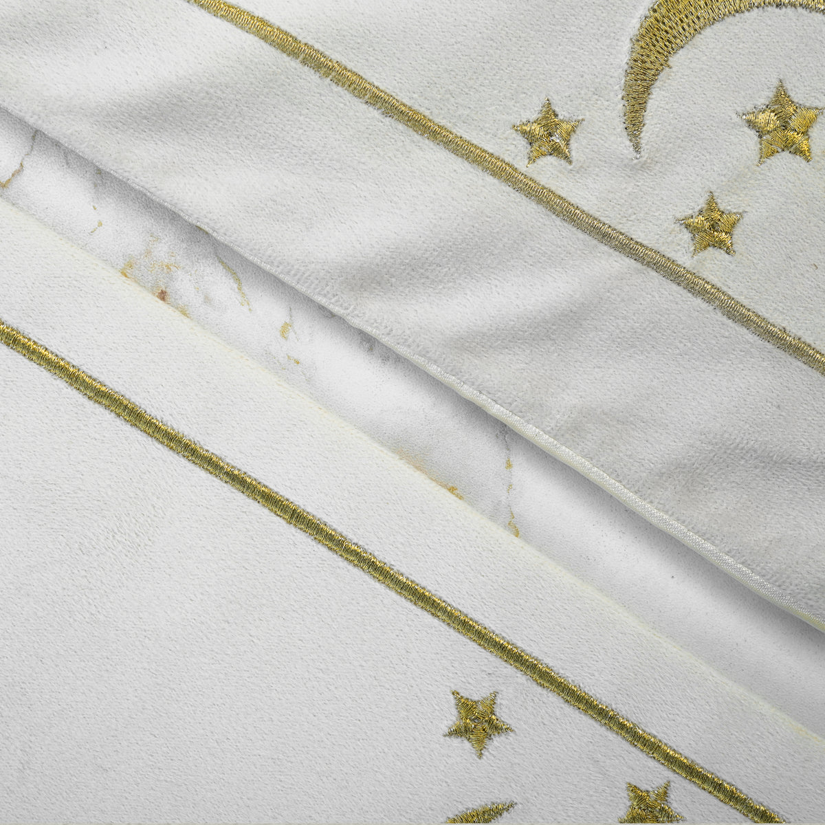 Safa White Velvet Table Set