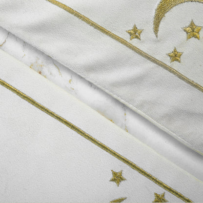 Safa White Velvet Table Set
